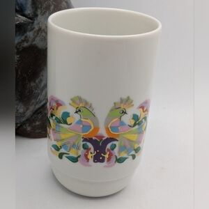 Colorful Peacock Design Ceramic Piece